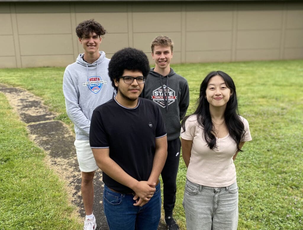 Front row (from left): Gabriel Vargas-Avalos & Ann-Christine Do
Back row (from left):  Jack Mazurowski & Noah Humphrey